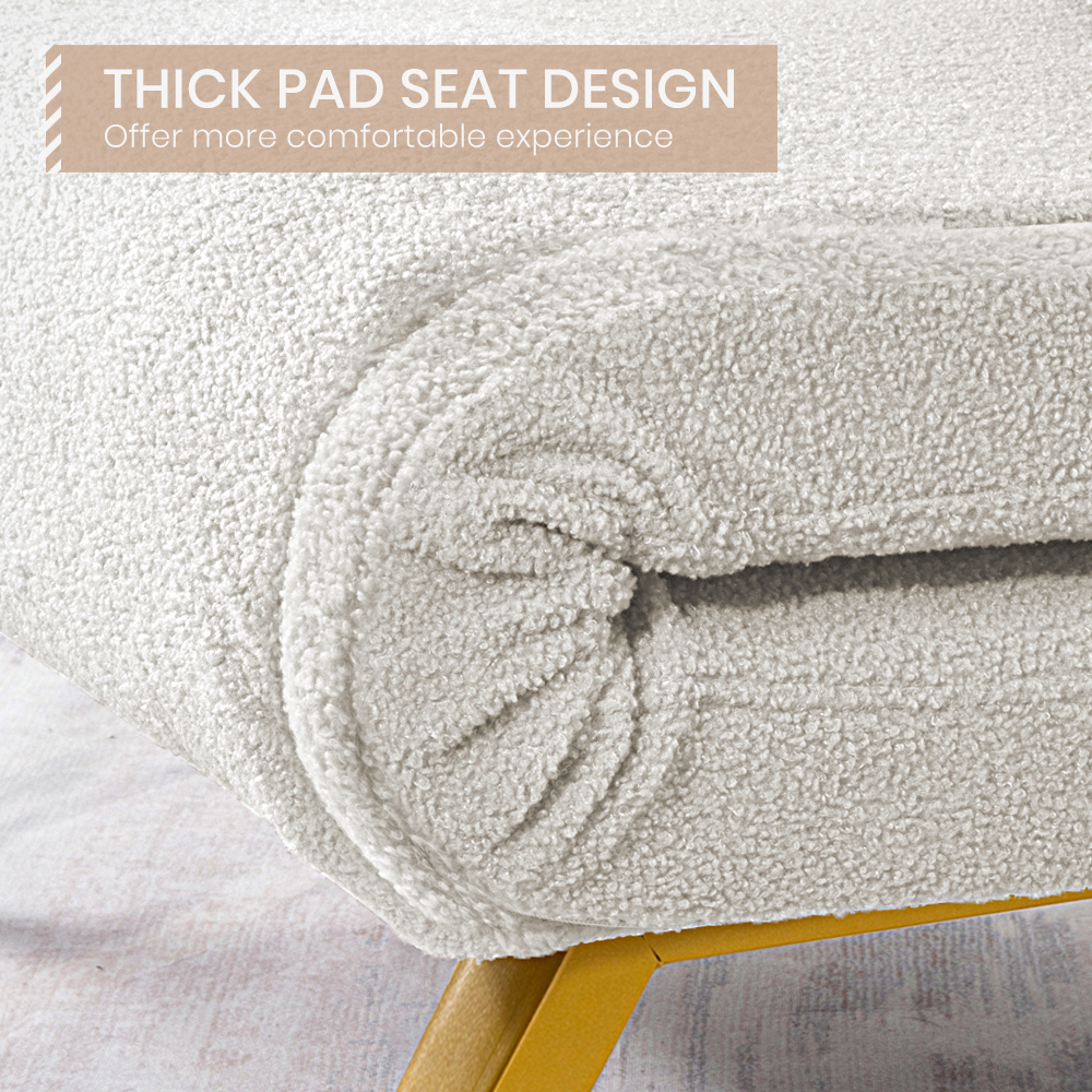 Furb Sofa Bed Lounge Chair Sherpa Fabric Folding Recliner Single/Double Seat - Picture 18 of 99