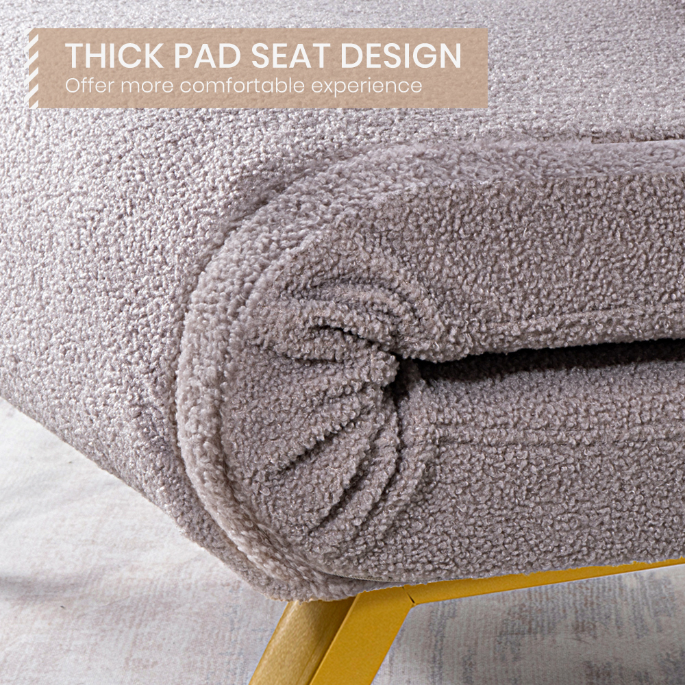 Furb Sofa Bed Lounge Chair Sherpa Fabric Folding Recliner Single/Double Seat - Picture 29 of 99