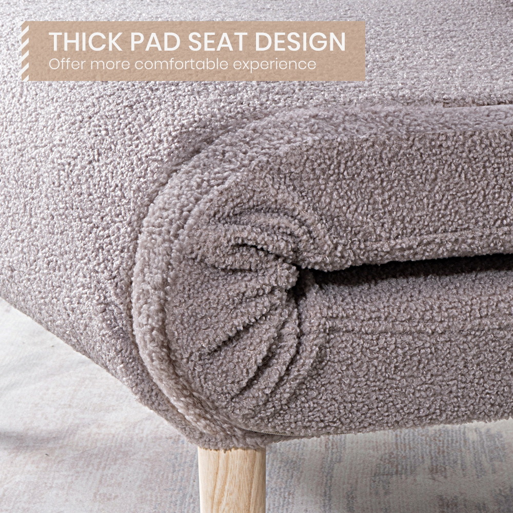Furb Sofa Bed Lounge Chair Sherpa Fabric Folding Recliner Single/Double Seat - Picture 95 of 99