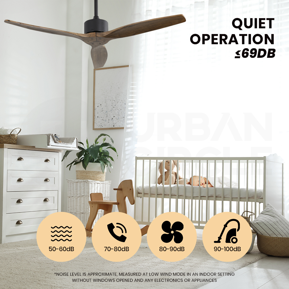 Krear 52" Inch Ceiling Fan Wooden Blades DC Motor Fans Light LED Remote Control - Picture 31 of 312