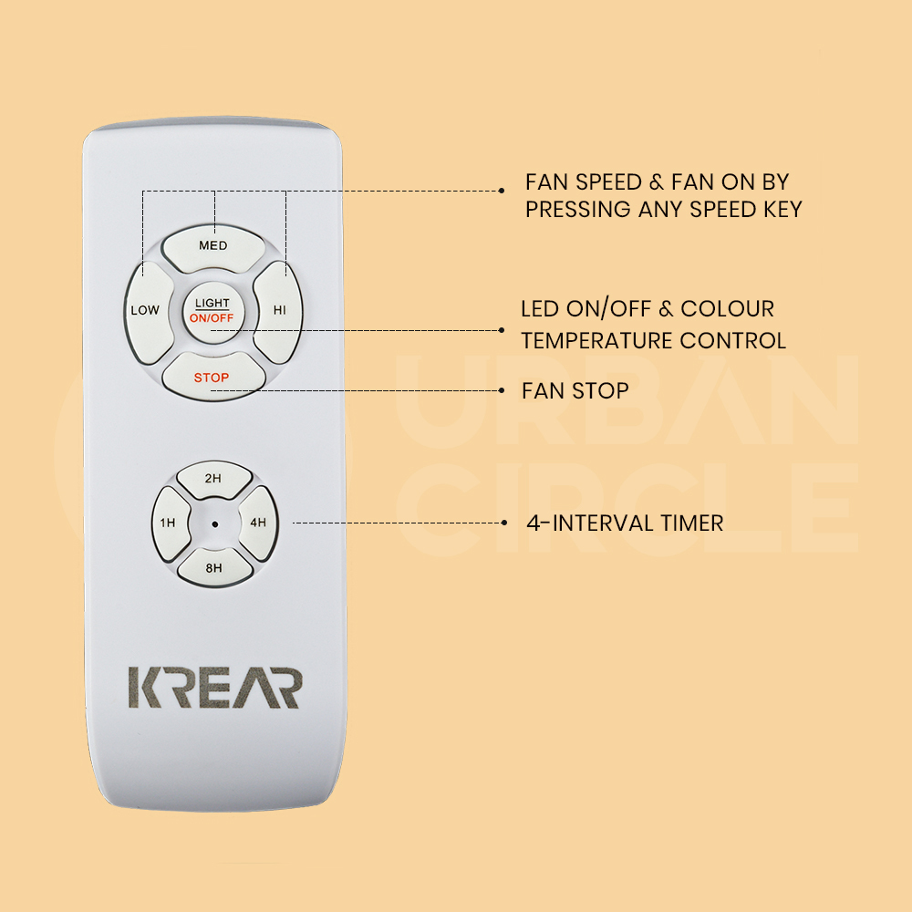 Krear 52" Inch Ceiling Fan Wooden Blades DC Motor Fans Light LED Remote Control - Picture 79 of 312
