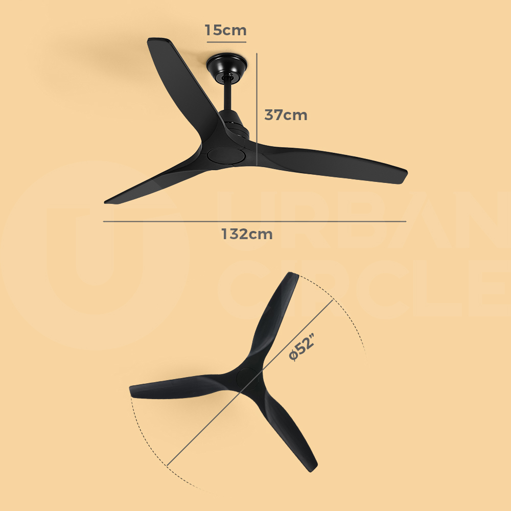 Krear 52" Inch Ceiling Fan Wooden Blades DC Motor Fans Light LED Remote Control - Picture 175 of 312