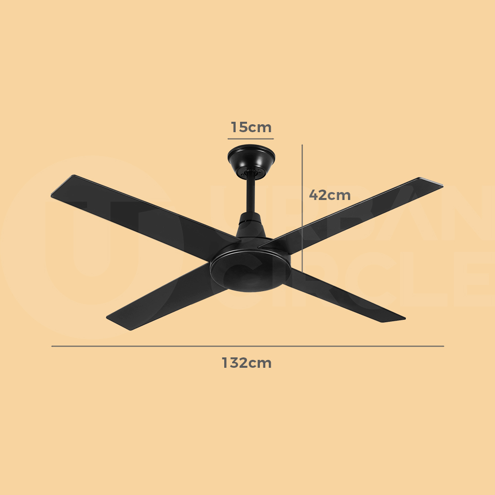 Krear 52'' Ceiling Fan with LED Light Remote Control Fans 4 Wood Blades 1320mm - Picture 62 of 88