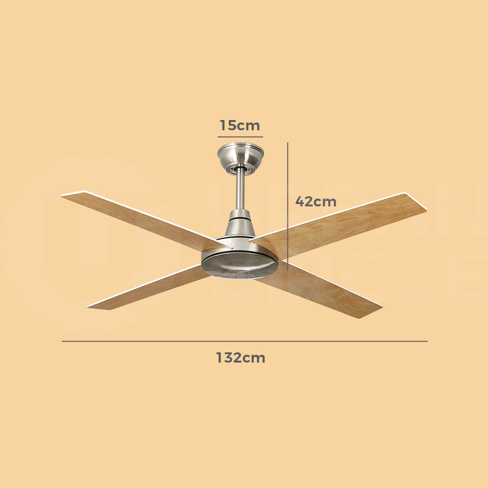Krear 52'' Ceiling Fan with LED Light Remote Control Fans 4 Wood Blades 1320mm - Picture 73 of 88