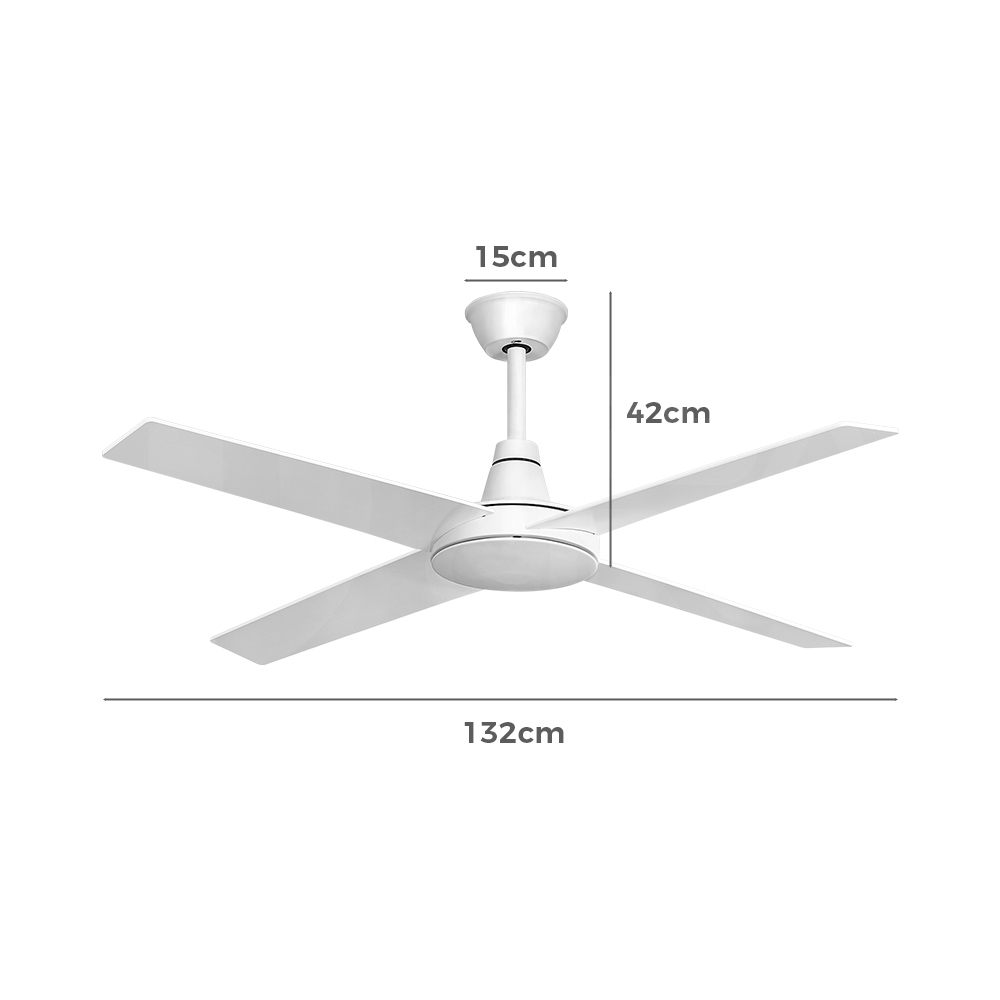 Krear 52'' Ceiling Fan with LED Light Remote Control Fans 4 Wood Blades 1320mm - Picture 84 of 88
