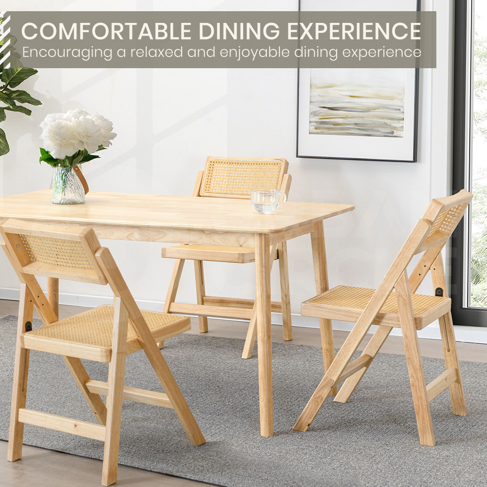 Furb 2x Dining Chairs Rattan Chair Wooden Accent Chair Oak - Picture 16 of 45
