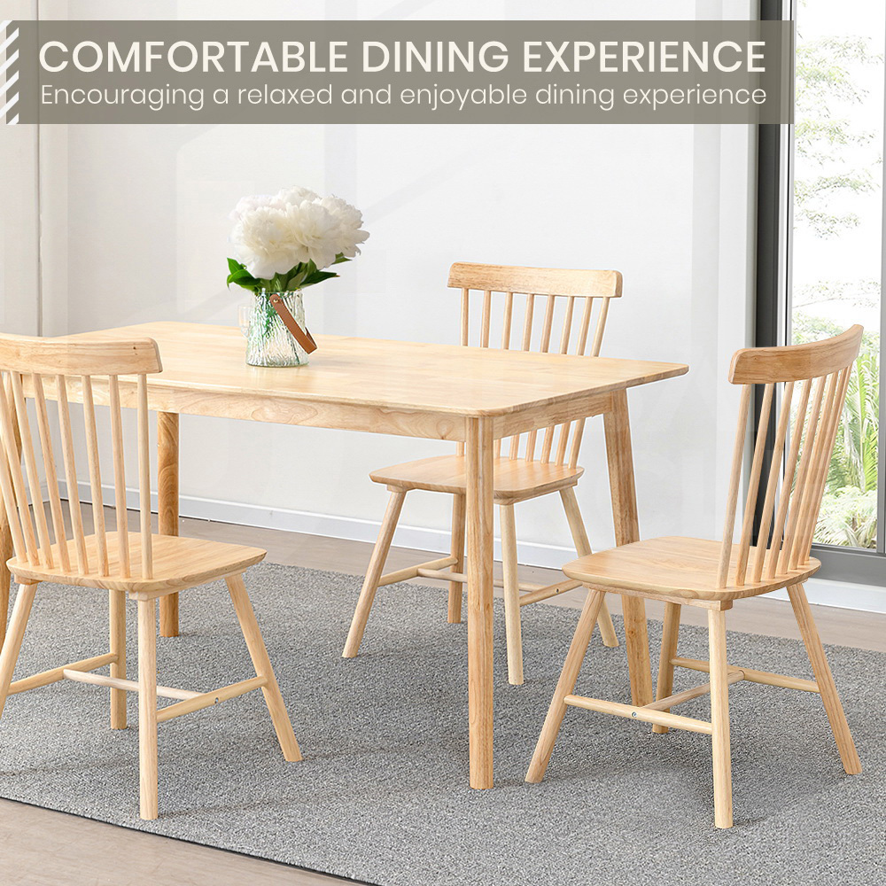 Furb 2x Dining Chairs Rattan Chair Wooden Accent Chair Oak - Picture 25 of 45