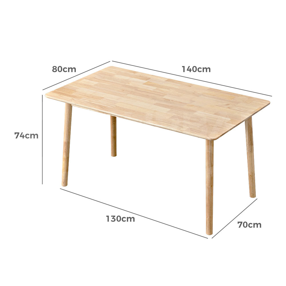 Furb Dining Table Wooden Frame Rectangle Oak 80x80/120x60/140x80/160x80cm - Picture 31 of 60