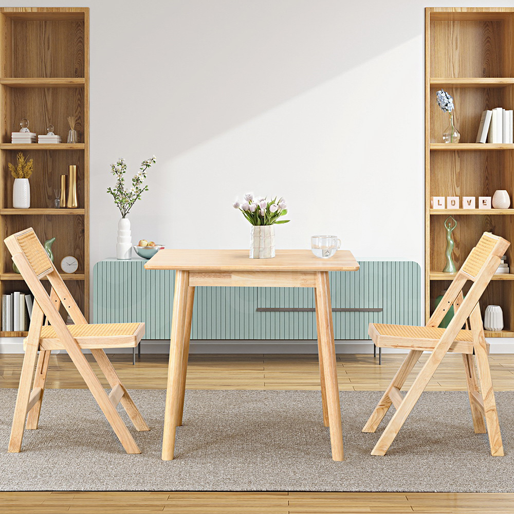 Furb Dining Table Wooden Frame Rectangle Oak 80x80/120x60/140x80/160x80cm - Picture 55 of 60
