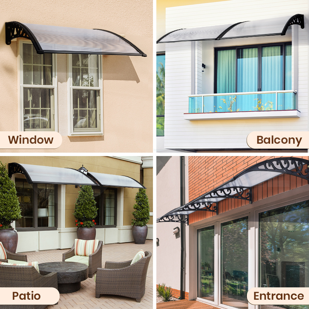 Groverdi Window Door Awning Outdoor Canopy Patio Rain Shield Cover DIY 1M-3M - Picture 140 of 163