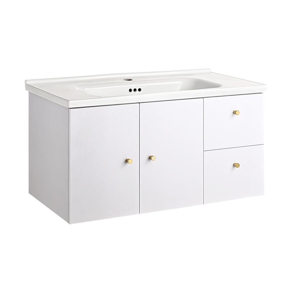 Simplus Bathroom Vanity Unit Sink With Ceramic Basin Cabinet Storage Wall Hung - Picture 78 of 80