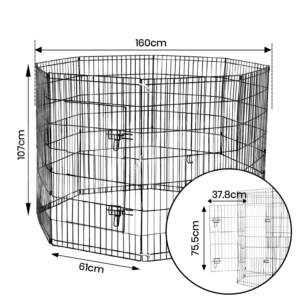Taily 8 Panel Pet Playpen Dog Puppy Exercise Cage Enclosure Fence Cat Play Pen - Picture 44 of 72