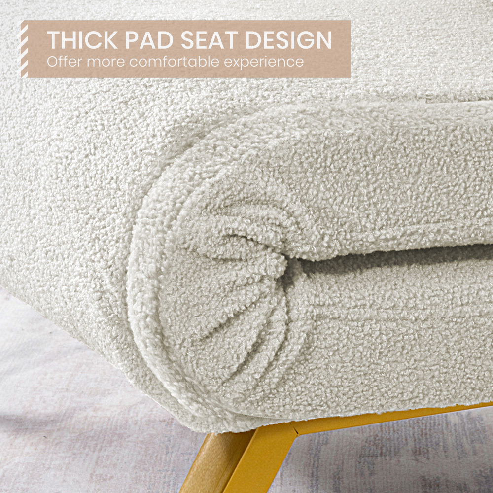 Furb Sofa Bed Lounge Chair Sherpa Fabric Folding Recliner Single/Double Seat - Picture 41 of 99