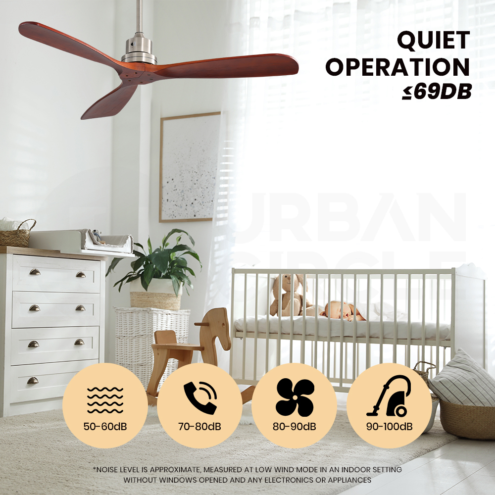 Krear 52" Inch Ceiling Fan Wooden Blades DC Motor Fans Light LED Remote Control - Picture 20 of 312