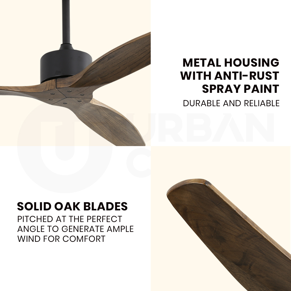 Krear 52" Inch Ceiling Fan Wooden Blades DC Motor Fans Light LED Remote Control - Picture 32 of 312