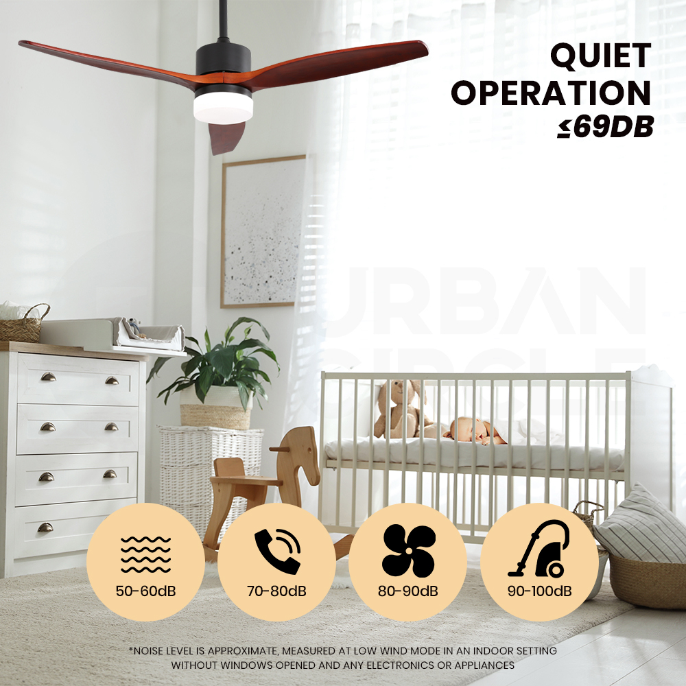 Krear 52" Inch Ceiling Fan Wooden Blades DC Motor Fans Light LED Remote Control - Picture 44 of 312