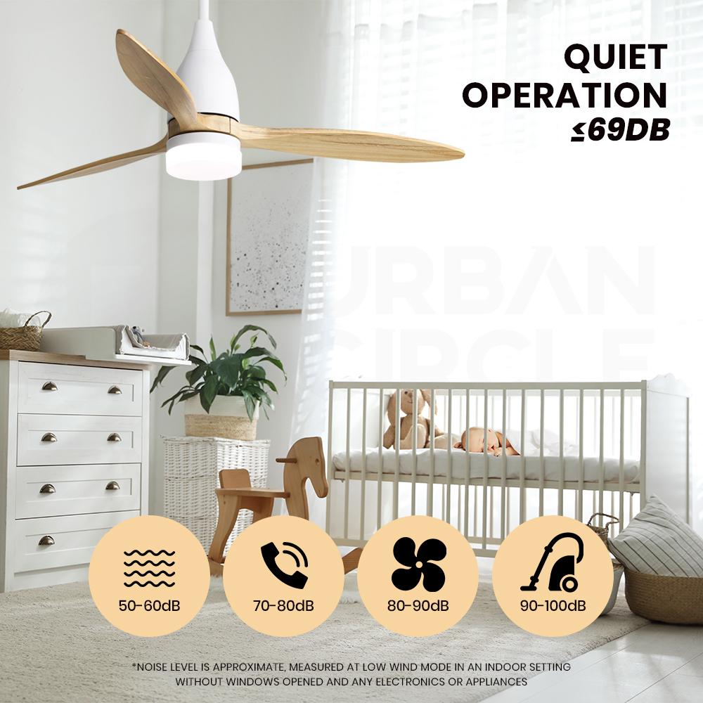 Krear 52" Inch Ceiling Fan Wooden Blades DC Motor Fans Light LED Remote Control - Picture 92 of 312