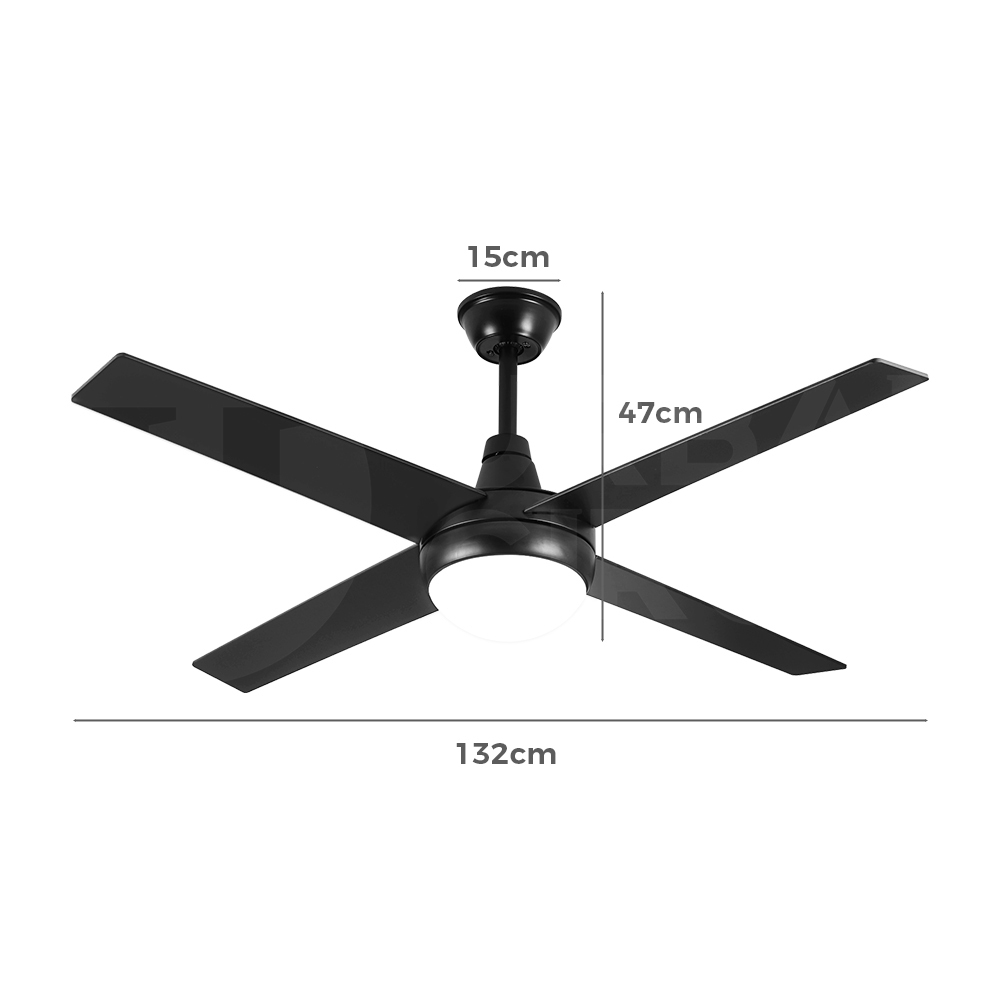 Krear 52'' Ceiling Fan with LED Light Remote Control Fans 4 Wood Blades 1320mm - Picture 19 of 88