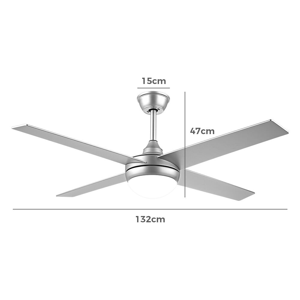 Krear 52'' Ceiling Fan with LED Light Remote Control Fans 4 Wood Blades 1320mm - Picture 30 of 88