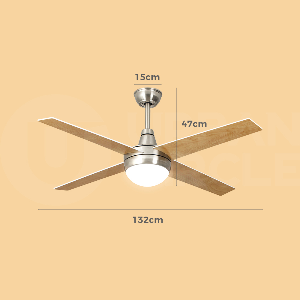 Krear 52'' Ceiling Fan with LED Light Remote Control Fans 4 Wood Blades 1320mm - Picture 41 of 88