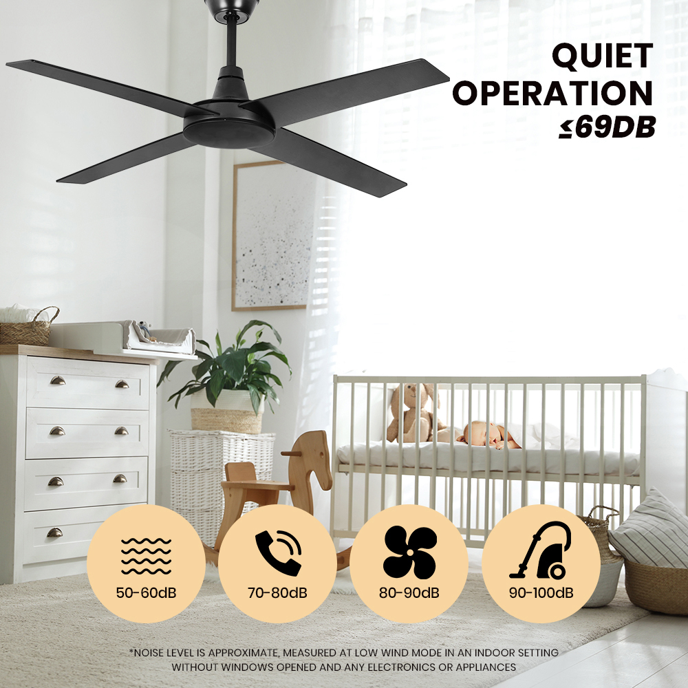 Krear 52'' Ceiling Fan with LED Light Remote Control Fans 4 Wood Blades 1320mm - Picture 63 of 88