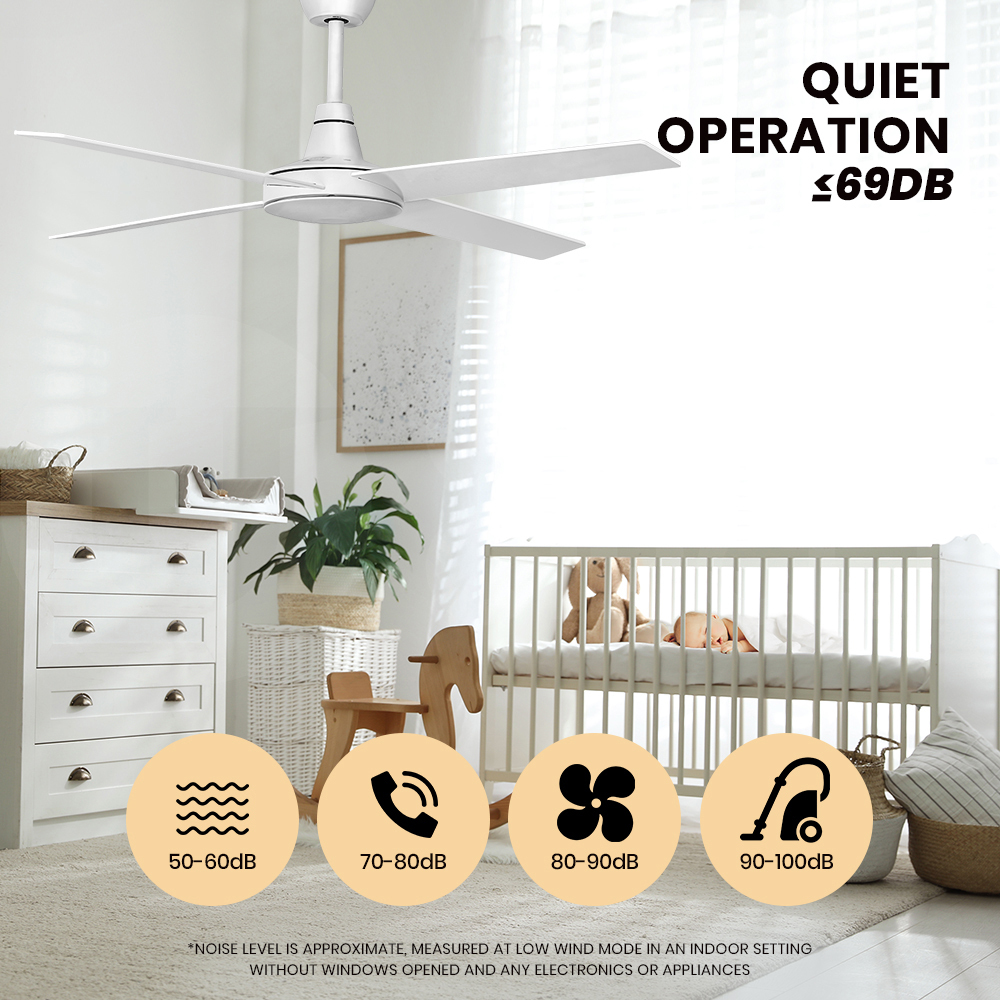 Krear 52'' Ceiling Fan with LED Light Remote Control Fans 4 Wood Blades 1320mm - Picture 85 of 88