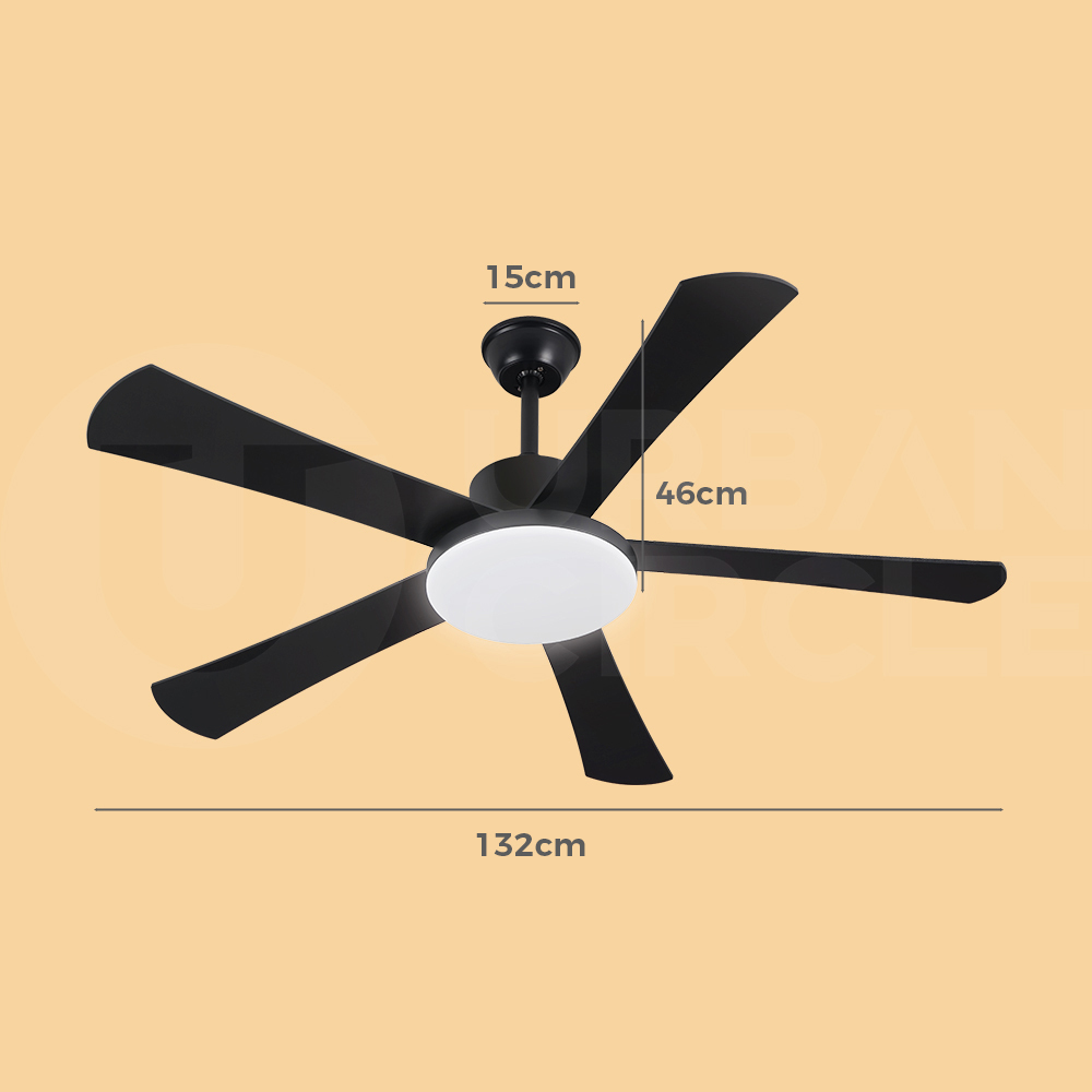 Krear 52" Inch Ceiling Fan Wooden Blades DC Motor Fans Light LED Remote Control - Picture 272 of 312