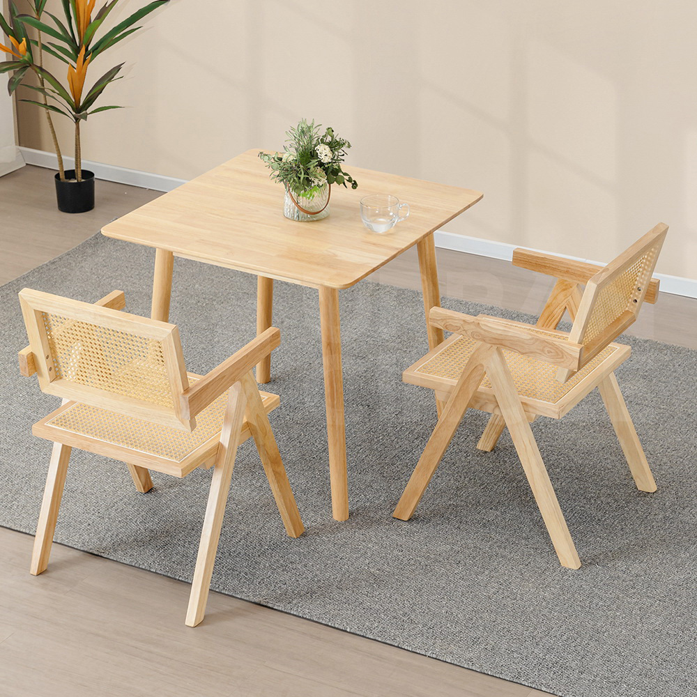 Furb 2x Dining Chairs Rattan Chair Wooden Accent Chair Oak - Picture 44 of 45