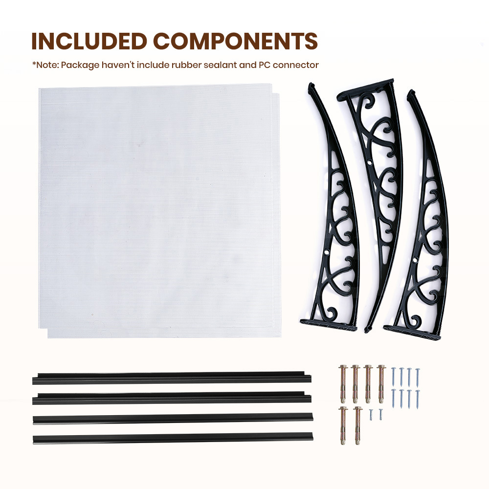 Groverdi Window Door Awning Outdoor Canopy Patio Rain Shield Cover DIY 1M-3M - Picture 111 of 163