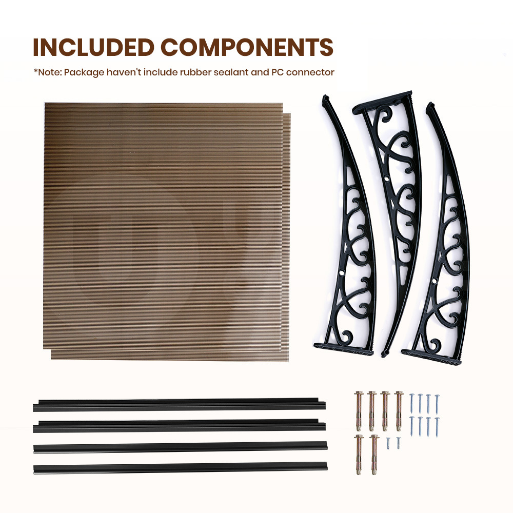 Groverdi Window Door Awning Outdoor Canopy Patio Rain Shield Cover DIY 1M-3M - Picture 121 of 163