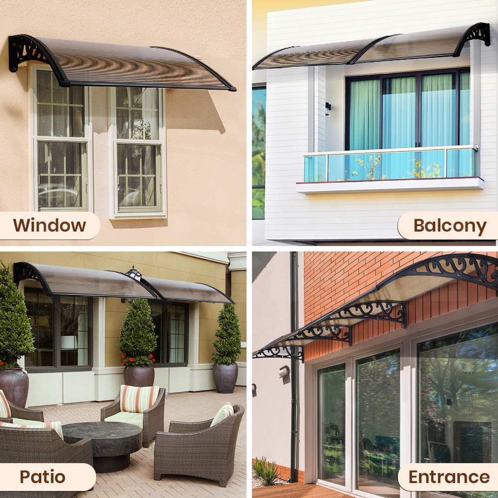 Groverdi Window Door Awning Outdoor Canopy Patio Rain Shield Cover DIY 1M-3M - Picture 151 of 163