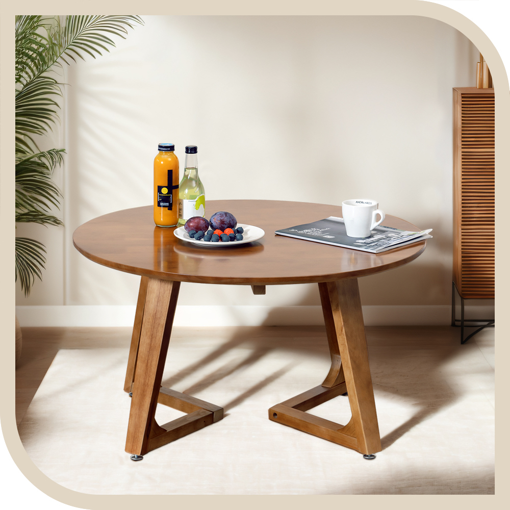 Furb Round Coffee Table Wooden End Table Side Table for Home Living Room 60/80CM - Picture 19 of 55