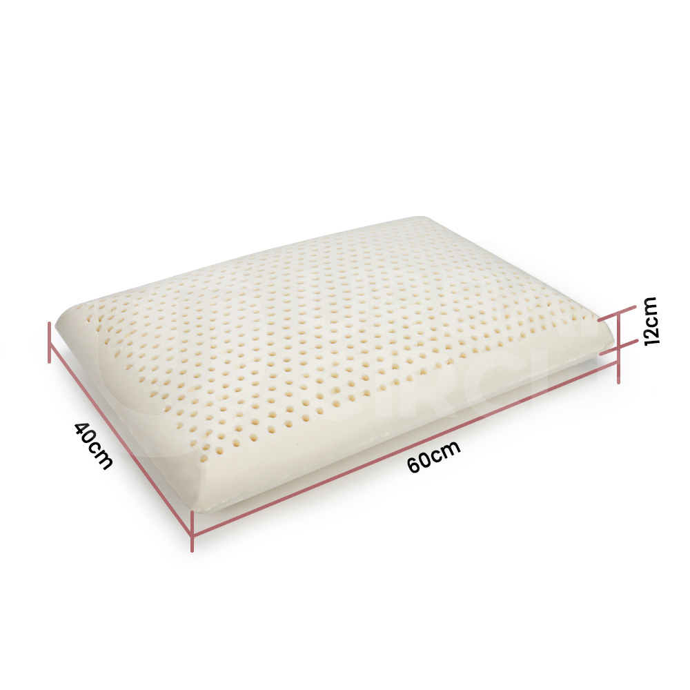 Mona Bedding 2x Natural Latex Pillow w Cover Medium Feel Standard 3 Zone Contour - Picture 24 of 48