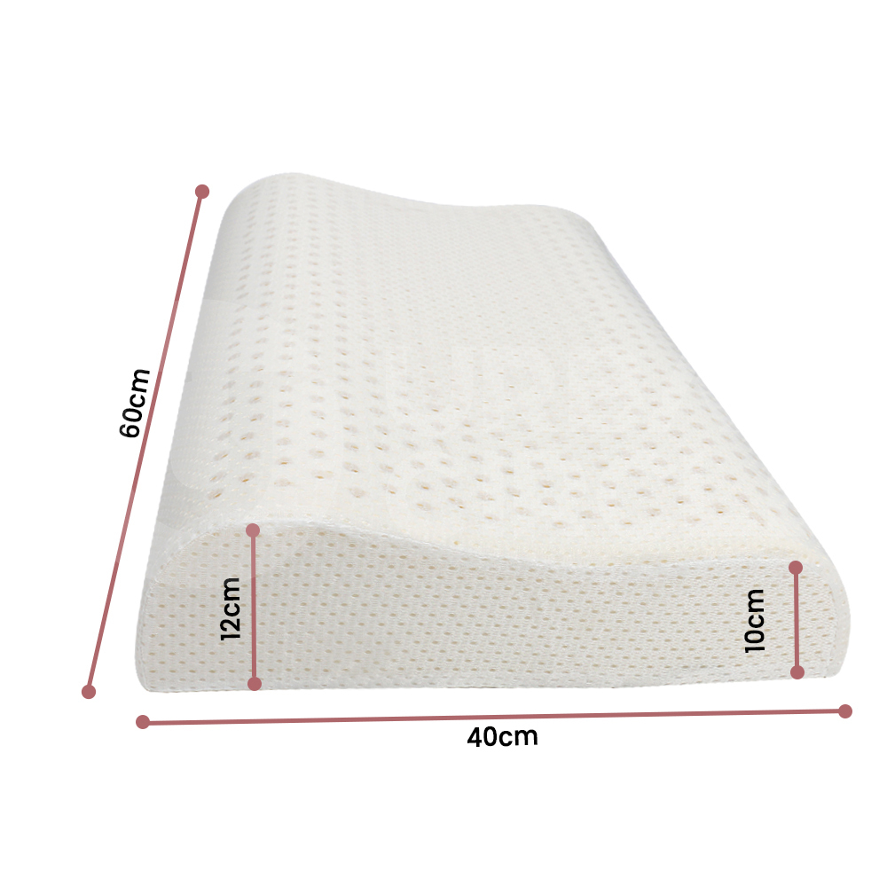 Mona Bedding 2x Natural Latex Pillow w Cover Medium Feel Standard 3 Zone Contour - Picture 34 of 48