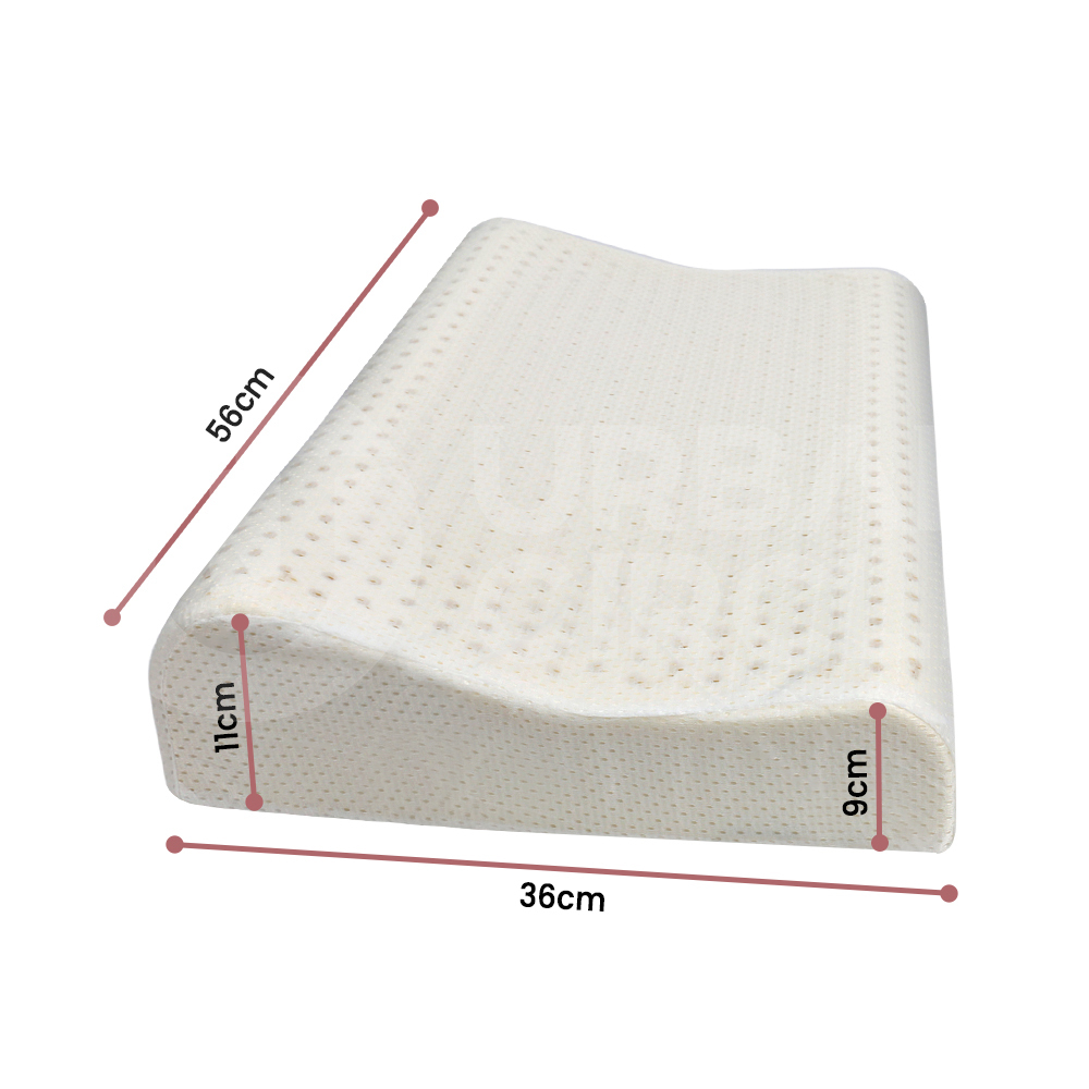 Mona Bedding 2x Natural Latex Pillow w Cover Medium Feel Standard 3 Zone Contour - Picture 45 of 48