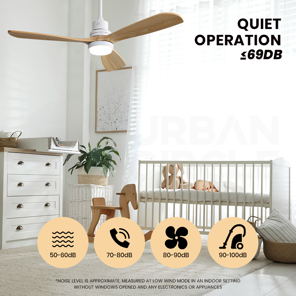Krear 52" Inch Ceiling Fan Wooden Blades DC Motor Fans Light LED Remote Control - Picture 117 of 312