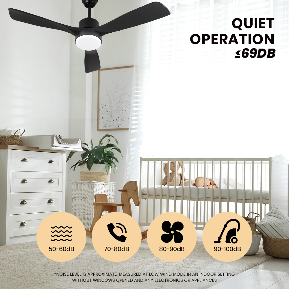 Krear Ceiling Fan With Light Remote Control 52'' DC Wood Blade Strong Wind Timer - Picture 20 of 55