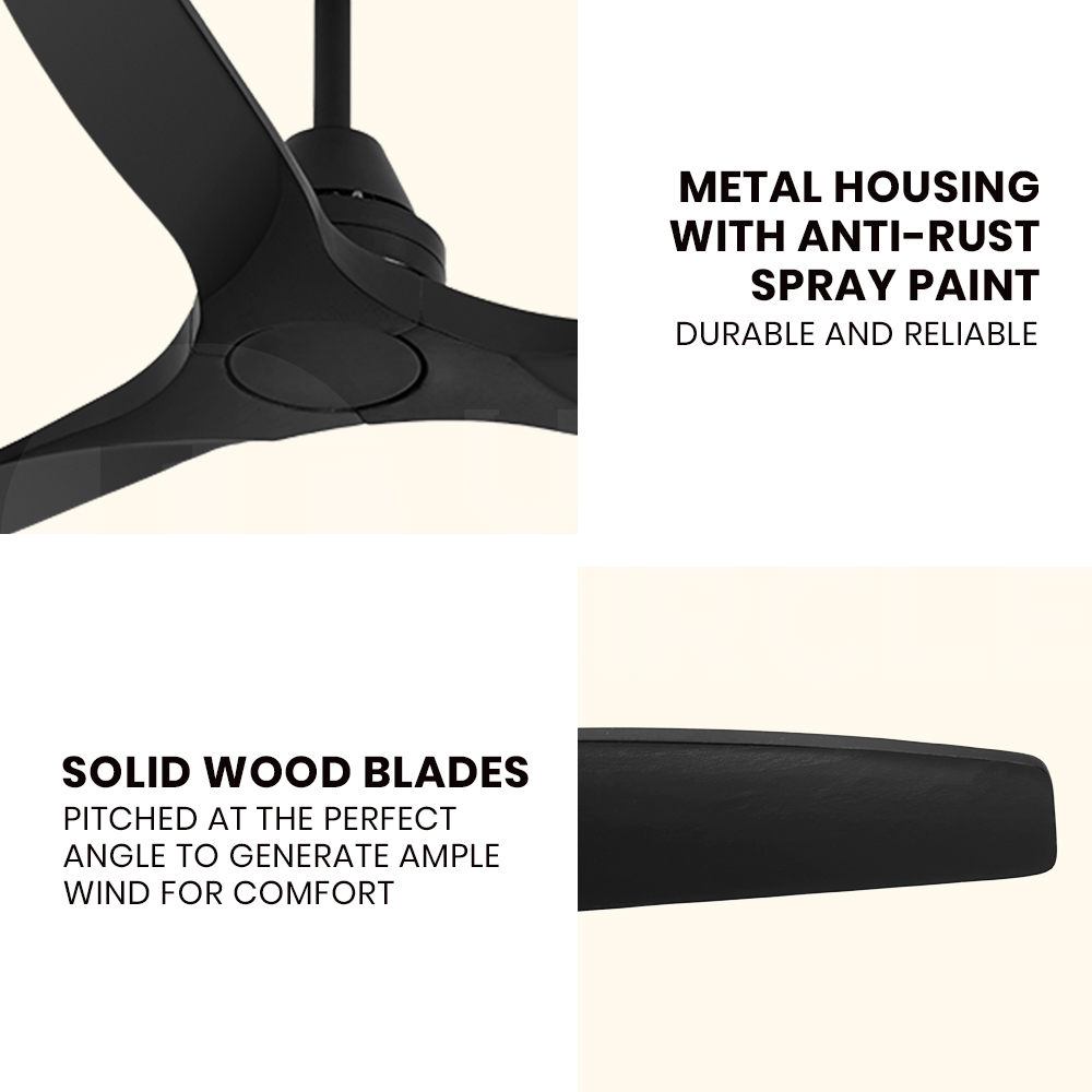 Krear 52'' DC Ceiling Fan Wooden Blades Fans with Remote Control Without Light - Picture 18 of 29