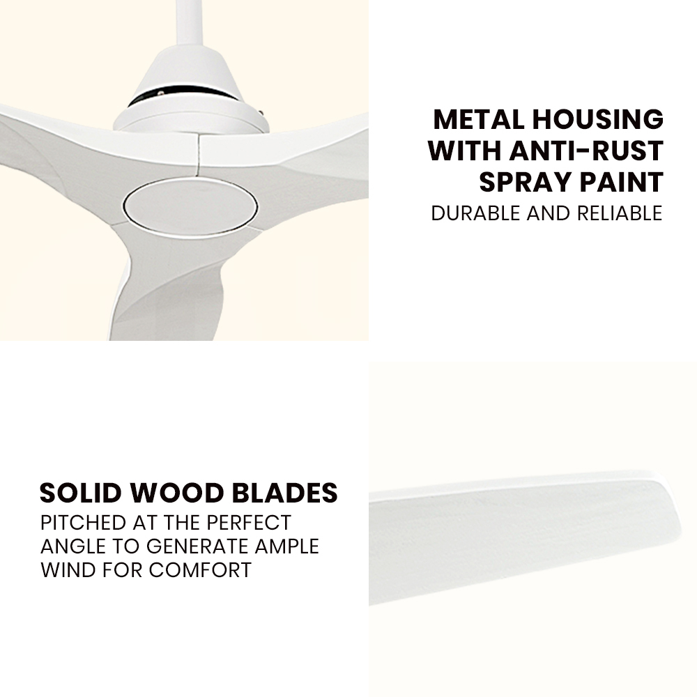 Krear 52" Inch Ceiling Fan Wooden Blades DC Motor Fans Light LED Remote Control - Picture 189 of 312
