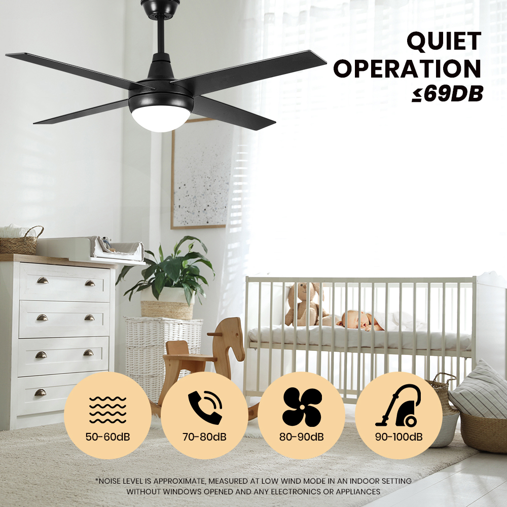 Krear 52'' Ceiling Fan with LED Light Remote Control Fans 4 Wood Blades 1320mm - Picture 20 of 88