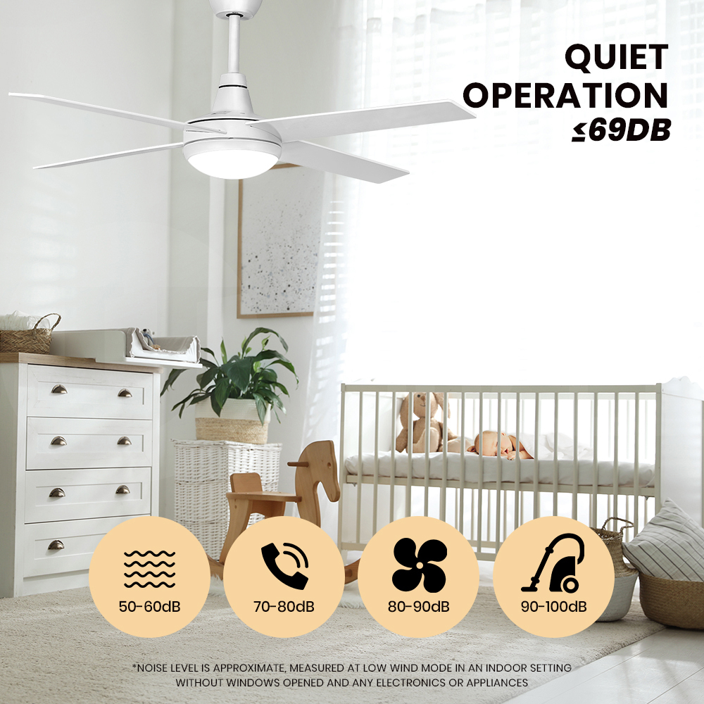 Krear 52'' Ceiling Fan with LED Light Remote Control Fans 4 Wood Blades 1320mm - Picture 53 of 88