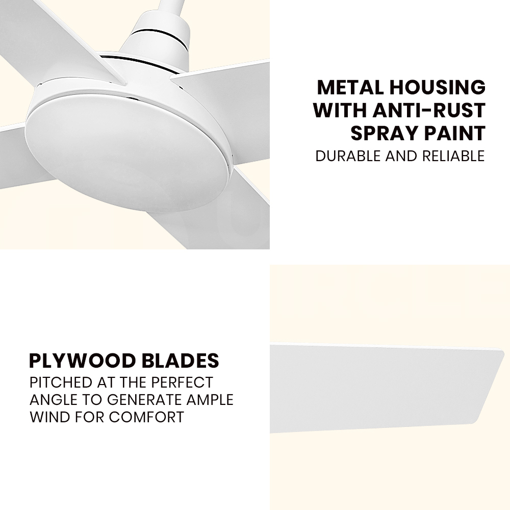 Krear 52" Inch Ceiling Fan Wooden Blades DC Motor Fans Light LED Remote Control - Picture 261 of 312