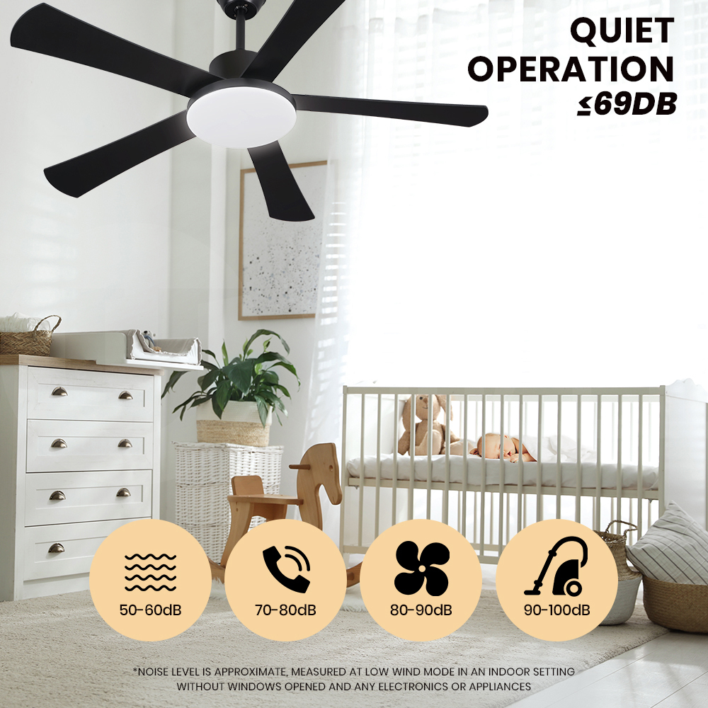 Krear 52" Inch Ceiling Fan Wooden Blades DC Motor Fans Light LED Remote Control - Picture 273 of 312