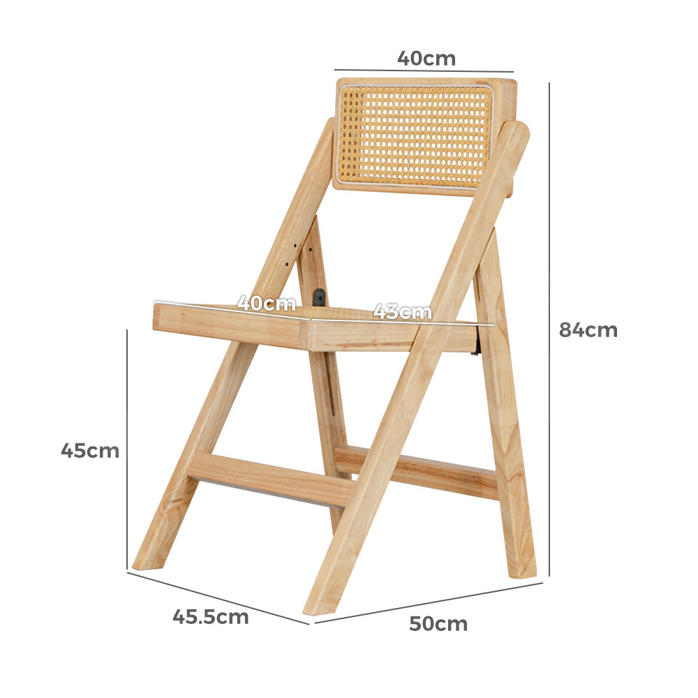 Furb 2x Dining Chairs Rattan Chair Wooden Accent Chair Oak - Picture 18 of 45