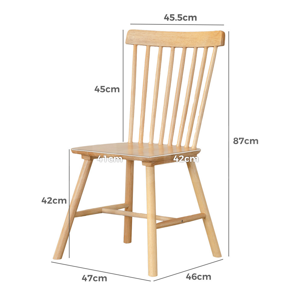 Furb 2x Dining Chairs Rattan Chair Wooden Accent Chair Oak - Picture 27 of 45