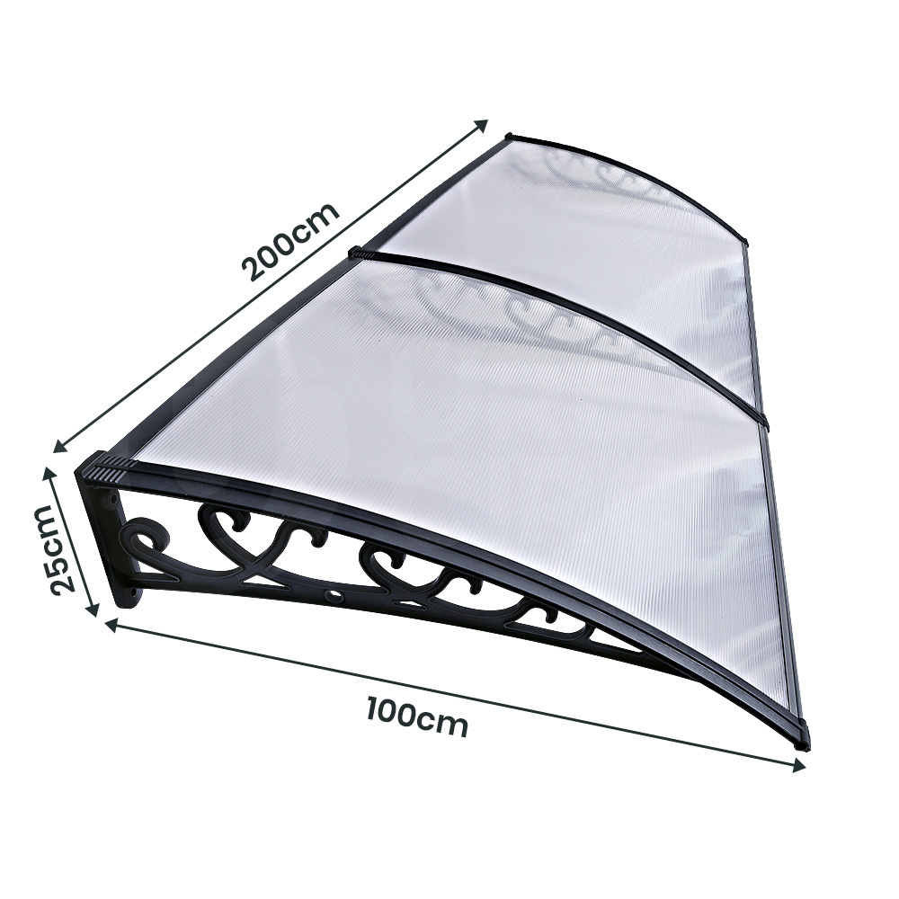 Groverdi Window Door Awning Outdoor Canopy Patio Rain Shield Cover DIY 1M-3M - Picture 81 of 163
