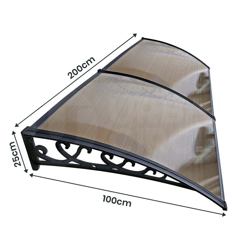 Groverdi Window Door Awning Outdoor Canopy Patio Rain Shield Cover DIY 1M-3M - Picture 91 of 163