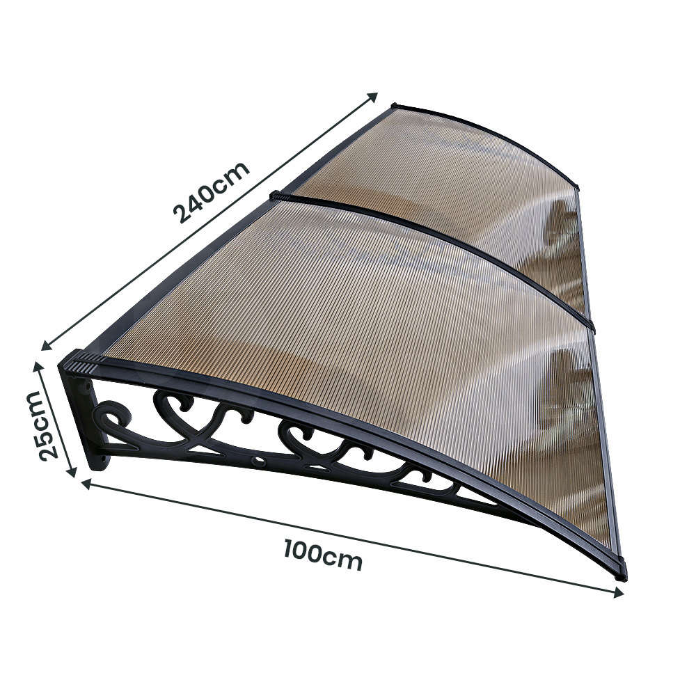 Groverdi Window Door Awning Outdoor Canopy Patio Rain Shield Cover DIY 1M-3M - Picture 122 of 163