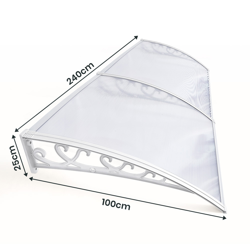 Groverdi Window Door Awning Outdoor Canopy Patio Rain Shield Cover DIY 1M-3M - Picture 132 of 163