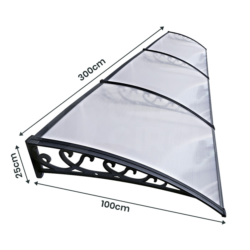 Groverdi Window Door Awning Outdoor Canopy Patio Rain Shield Cover DIY 1M-3M - Picture 142 of 163